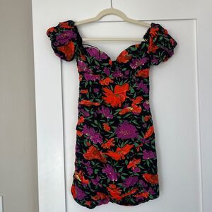 Zara Floral Off-Shoulder Dress